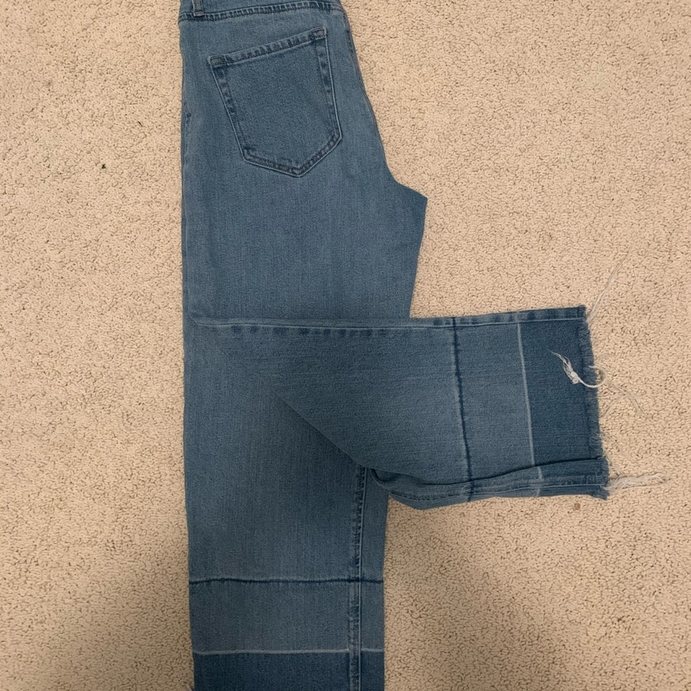 High waisted crop flare jean